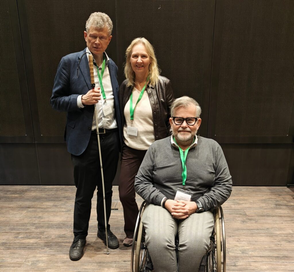 Foto av Fuglerud (Blindeforbundet), Presterud (Universell utforming) og Cato Lie (FFO)